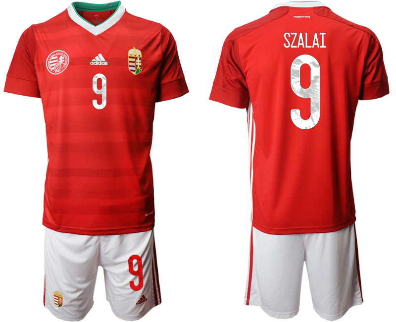 Men 2021 European Cup Hungary red home #9 Soccer Jersey